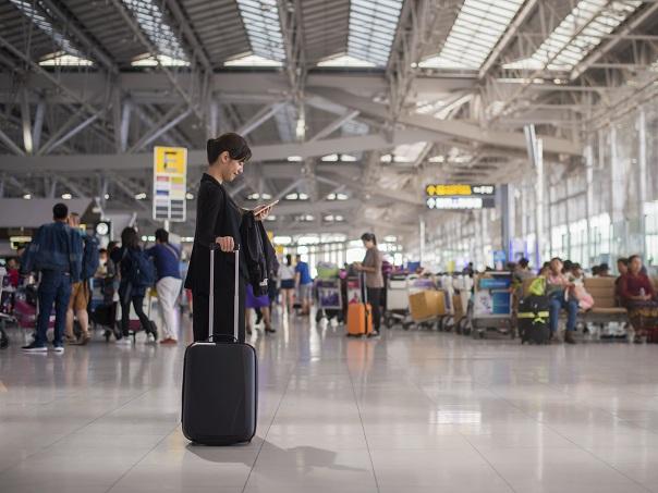 Female waiting at airport